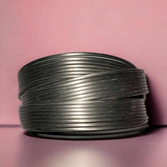 Silver Colored Braided Cuff Bracelet Adjustable - Picture 1 of 4